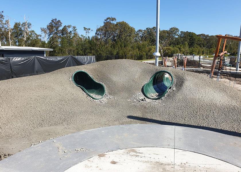 concrete sprayed playground