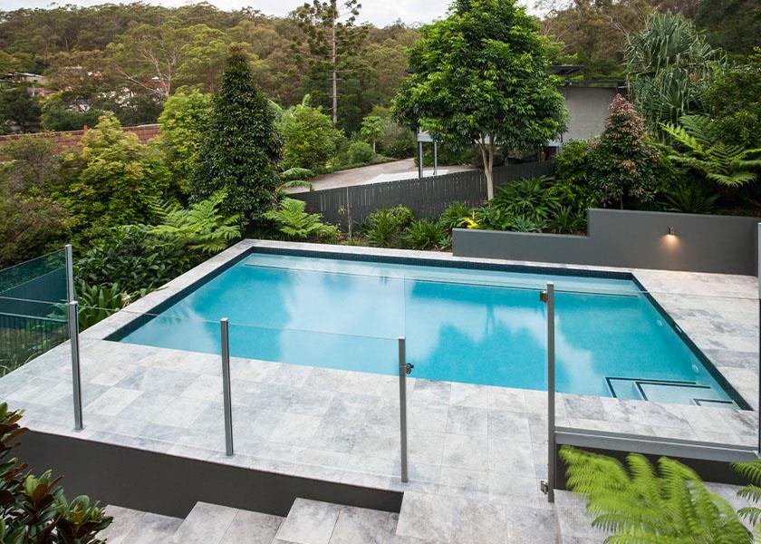 sunken pool with deck